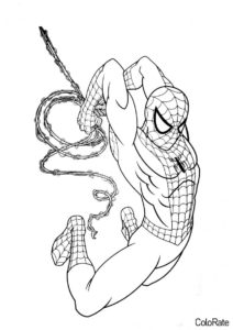 Атака паутиной - Человек-паук раскраска распечатать на А4
