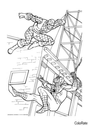 В пылу сражения раскраска распечатать бесплатно на А4 - Человек-паук