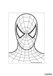 Бесплатная разукрашка для печати и скачивания Лицо Спайдермена - Человек-паук