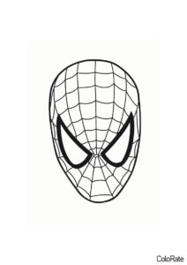 Распечатать раскраску Маска супергероя - Человек-паук