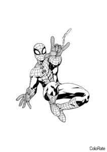 Человек-паук бесплатная раскраска распечатать на А4 - Паутина - основное средство передвижения