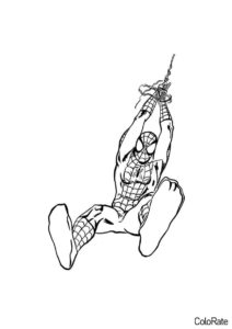 Бесплатная раскраска Полет распечатать и скачать - Человек-паук