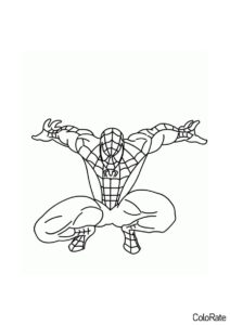 Прыжок человека паука раскраска распечатать и скачать - Человек-паук