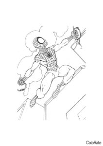 Скоростная прогулка - Человек-паук бесплатная раскраска