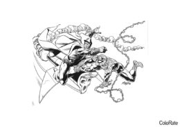 Сражение с Гоблином раскраска распечатать бесплатно на А4 - Человек-паук