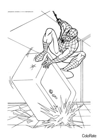 Человек-паук распечатать раскраску - Супергерой увернулся от опасной атаки