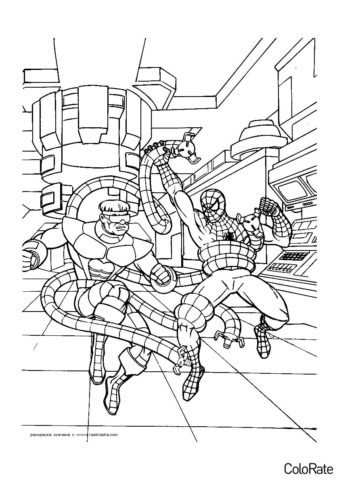 Бесплатная раскраска Человек-паук против Доктора Октавиуса распечатать и скачать - Человек-паук
