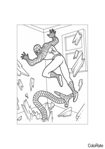 Человек-паук бесплатная раскраска - Щупальце Октавиуса находит героя