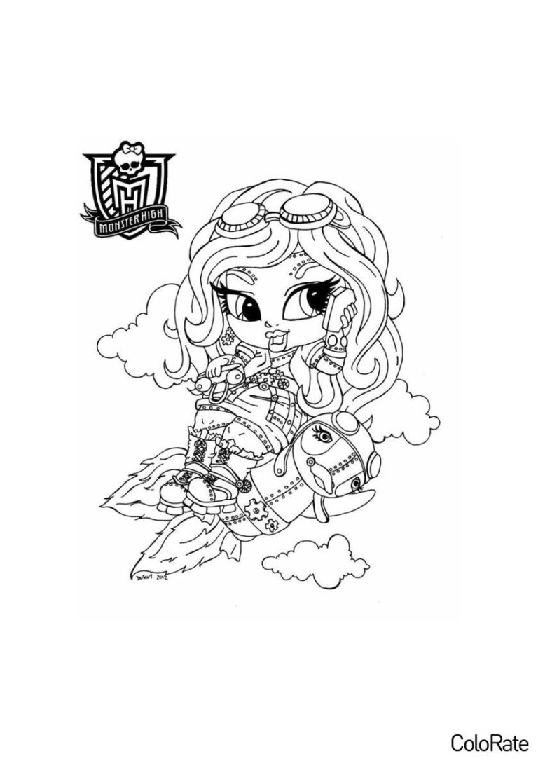 Раскраска Малышка Робекка Стим распечатать - Монстр Хай
