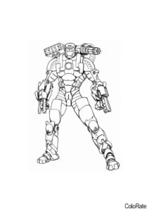 Бесплатная раскраска Боевая машина (War Machine) - Железный человек