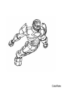 Раскраска Летающий Iron Man - Железный человек