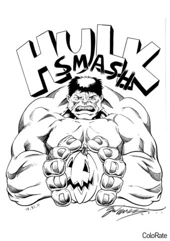 Hulk Smash разукрашка скачать и распечатать - Халк