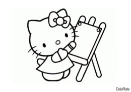 Раскраска Время рисовать - Hello Kitty