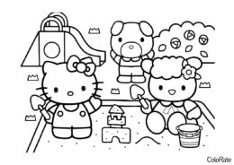 Hello Kitty бесплатная разукрашка - Игра в песочнице