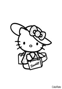Распечатать раскраску Модница Хелло Китти - Hello Kitty