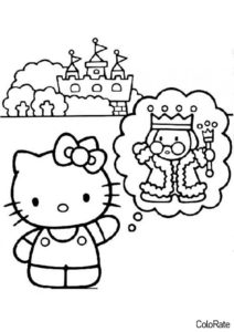 Hello Kitty распечатать раскраску на А4 - Мысли о королевстве