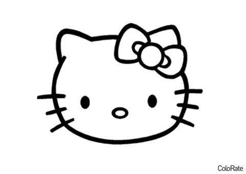Бесплатная разукрашка для печати и скачивания Портрет Хелло Китти - Hello Kitty