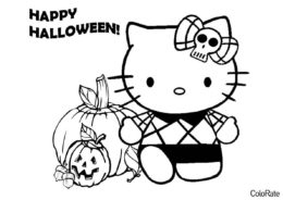 Раскраска Праздник Хеллоуина - Hello Kitty