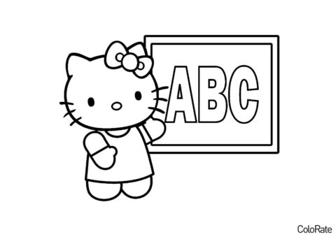 Учим английский алфавит распечатать раскраску - Hello Kitty