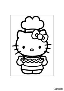 Хелло Китти - повар (Hello Kitty) бесплатная раскраска