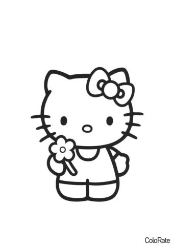 Hello Kitty бесплатная раскраска - Хелло Китти