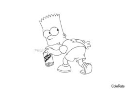 Барт проказничает разукрашка скачать и распечатать - Симпсоны