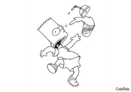 Барт споткнулся - Симпсоны распечатать раскраску на А4