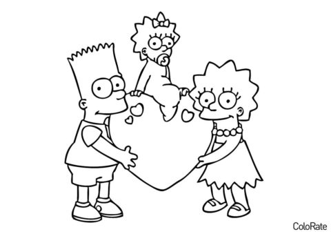 Детишки Симпсонов (Симпсоны) распечатать раскраску