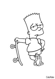Заносчивый Барт Симпсон (Симпсоны) бесплатная раскраска