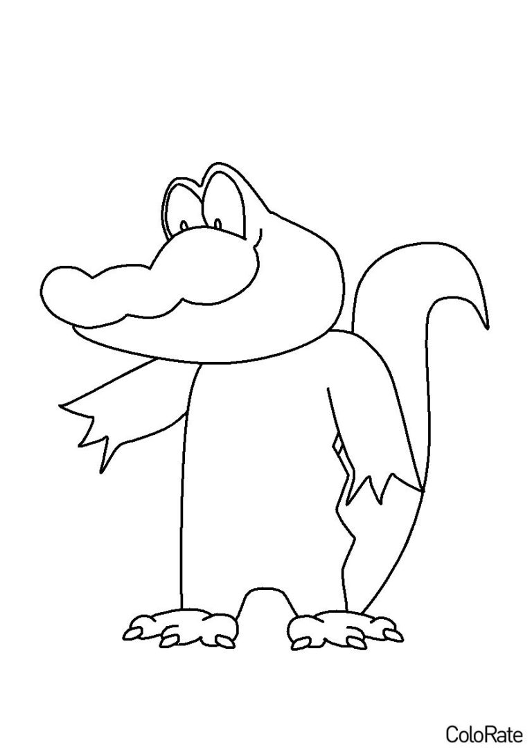 Раскраска Крокодильчик распечатать - Крокодилы и аллигаторы