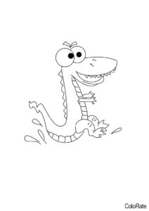 Крокодилы и аллигаторы распечатать раскраску - Маленький крокодильчик