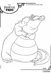 Крокодилы и аллигаторы бесплатная раскраска - Толстый крокодил из мультика