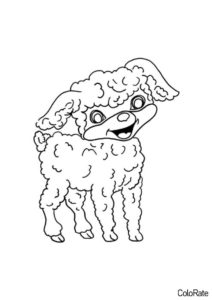 Овечки и барашки распечатать раскраску - Пушистая овечка
