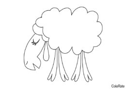 Смешная овечка (Овечки и барашки) разукрашка для печати на А4