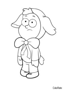 Бесплатная раскраска Диппер в костюме овечки распечатать на А4 и скачать - Гравити Фолз