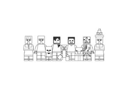 Персонажи LEGO Майнкрафт (Майнкрафт) распечатать раскраску