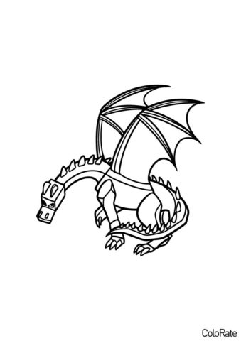 Майнкрафт бесплатная разукрашка - Реалистичный дракон