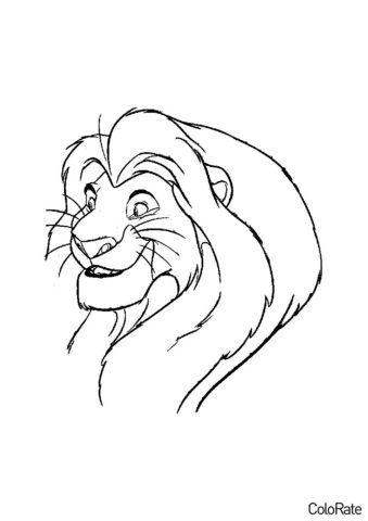 Голова льва (Львы) бесплатная раскраска на печать