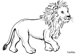 Раскраска Забавный лев распечатать на А4 и скачать - Львы
