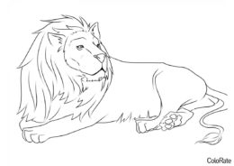 Лев-бездельник - Львы распечатать раскраску на А4