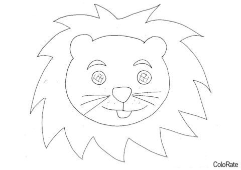Рисунок львенка (Львы) распечатать бесплатную раскраску