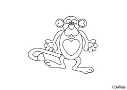 Любвеобильная обезьянка распечатать и скачать раскраску - Обезьяны