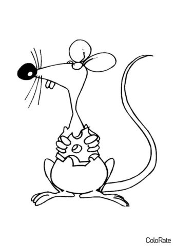 Смешная мышка распечатать и скачать раскраску - Мыши