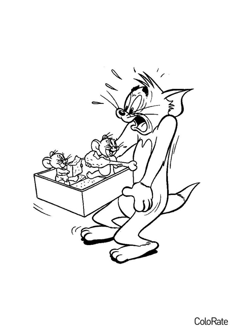 Раскраска Том и мышата распечатать - Мыши