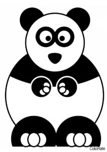Геометрическая панда - Панды бесплатная раскраска