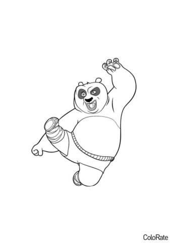 Кунг-Фу панда По - Панды бесплатная раскраска