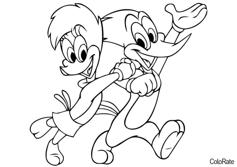 Раскраски с Дятлами для детей распечатать и скачать