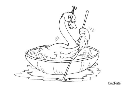 Лебедь в скорлупе бесплатная раскраска - Лебеди