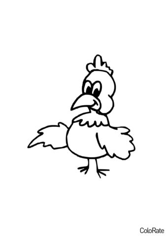 Бесплатная разукрашка для печати и скачивания Петушок-малыш - Петухи и курицы