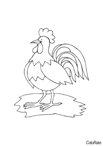Бесплатная раскраска Повелитель курятника - Петухи и курицы